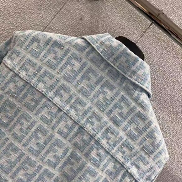 Fendi Jacquard Collar Denim Jacket - Picture 7 of 8